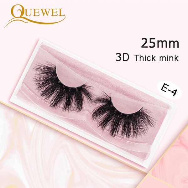 

quewel lengthen mink false eyelashes 25mm long strip thick 100% 3d mink lashes handmade reusable makeup eyelash extension