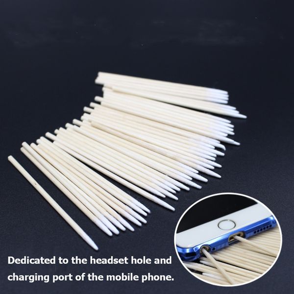 

100pcs special cleaning swab for earphone hole and charging port of mobile phone