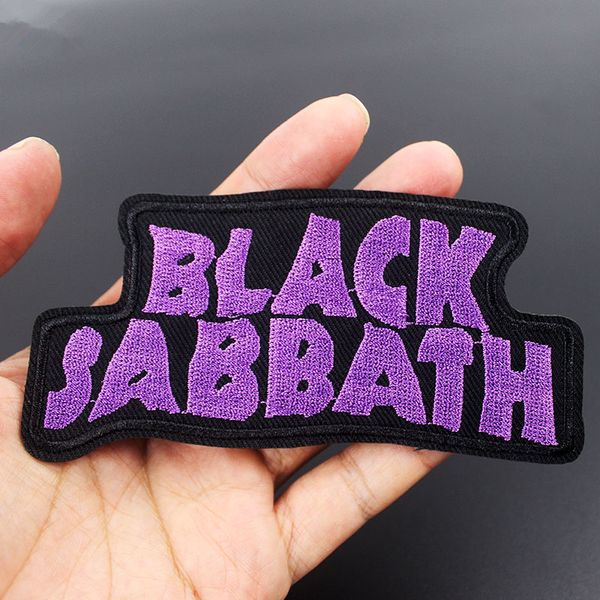 

metal rock band patches embroidered ironing badge applique for jacket jeans stickers clothes decoration, Black