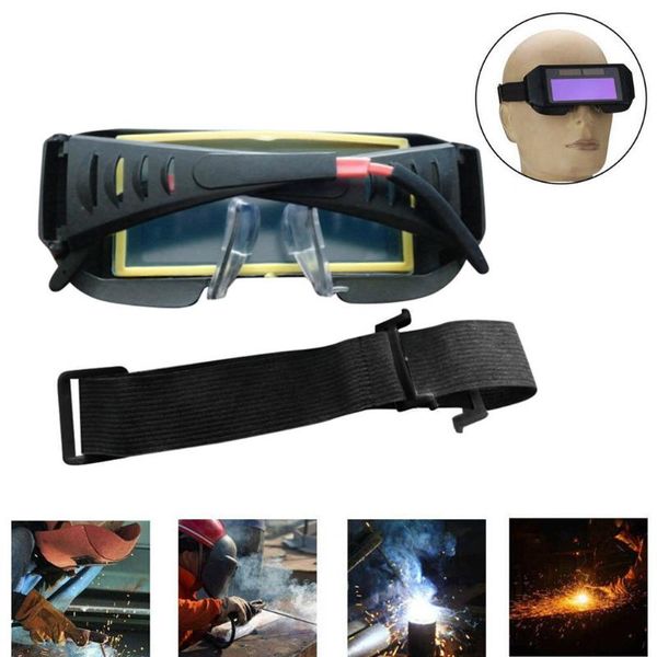 

eyes goggle super protection solar powered auto darkening welder welding glasses mask helmet uv protection anti-glare%, White;black