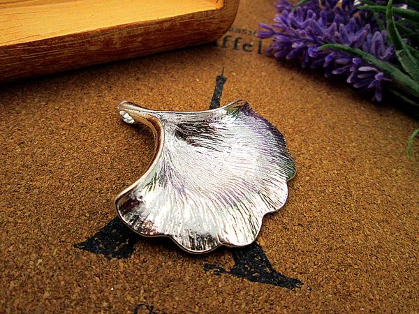 

6pcs gingko leaf charms silver plated gingko leaf charm pendant 54x55mm, Bronze;silver