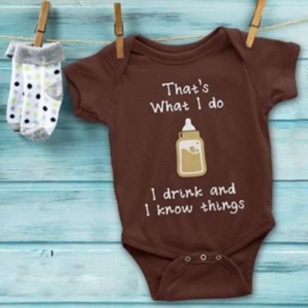 

2020 new 6-12m summer letter baby's bottle short sleeve cute romper outfits baby girl clothes new born baby clothes bodysuit, Blue
