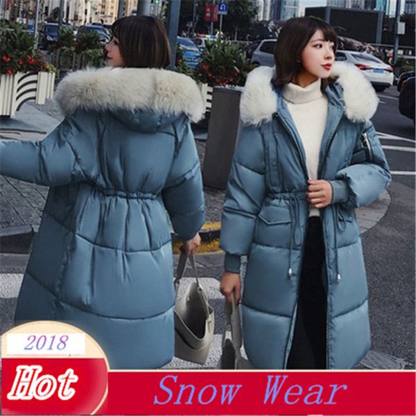 

2018 warm winter fur collar jackets for women thickening wadded coats slim parkas hooded casual outerwear female a1558, Tan;black