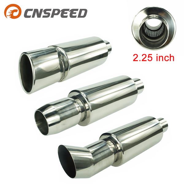 

cnspeed universal 2.25'' inch 57mm car stainless chrome exhaust muffler yc100703