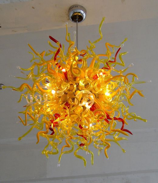 Luci AC 110v / 120v Art Illuminazione a soffitto Lampadario cinese moderno in cristallo soffiato a mano all'ingrosso con lampadine a LED