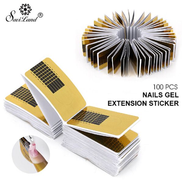 

100pcs professional french nail form tips nail art form acrylic tip gel nails sticker extension for nail polish guide, Black