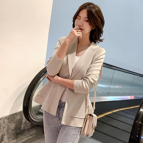 

new spring korean-style long-sleeve suit jacket womens slimming western style net red short paragraph small suit jacket womens, White;black