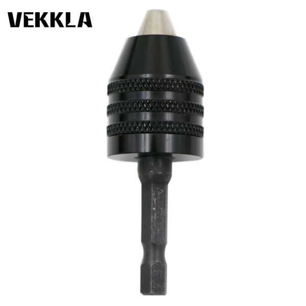 

mini universal drill chuck 1/4inch hex shank keyless quick change convenient drill chuck adapter collet clamp set 0.3-8mm