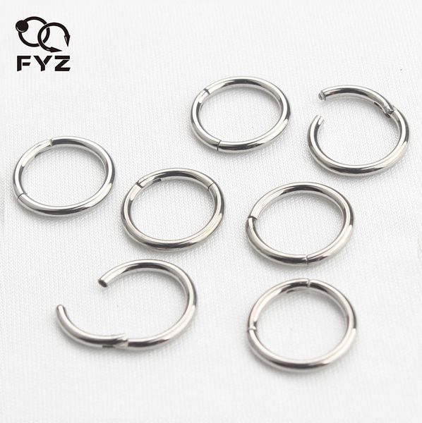 

16g g23 titanium nose rings piercings faux septum rings hinged clicker segment nipple piercing nose jewelry, Slivery;golden