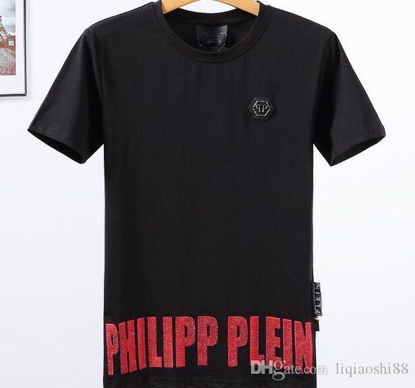 

new men's t-shirt short-sleeved cotton skull print t-shirt round neck slim t-shirt men's fashion pullover skateboard g75, White;black
