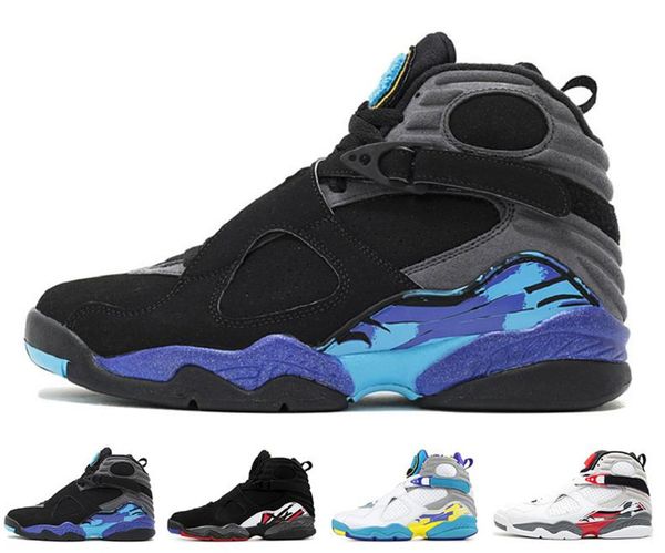 

new valentines day aqua white black 8 8s men basketball shoes chrome countdown pack 3 peat viii mens trainers sports sneaker