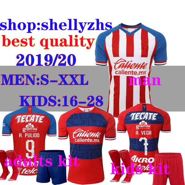 

19 20 chivas футбол джерси комплект для взрослых 2019 2020 pulido liga mx chivas розовый guadalajara club america tigres мужчины дети компле, Black