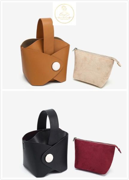 

2020 spring new style female botton bucket bag retro composite handbag shoulder bag