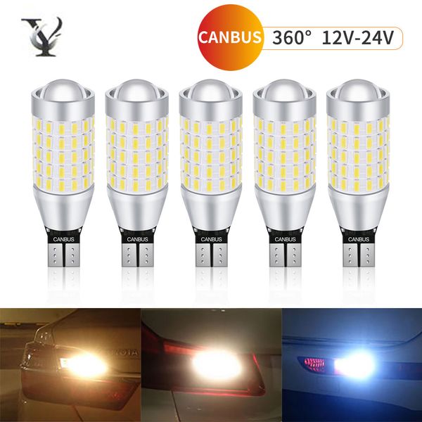 

2pcs t15 car 3014 canbus led backup light 87w 12v 6000k white tail light super bright