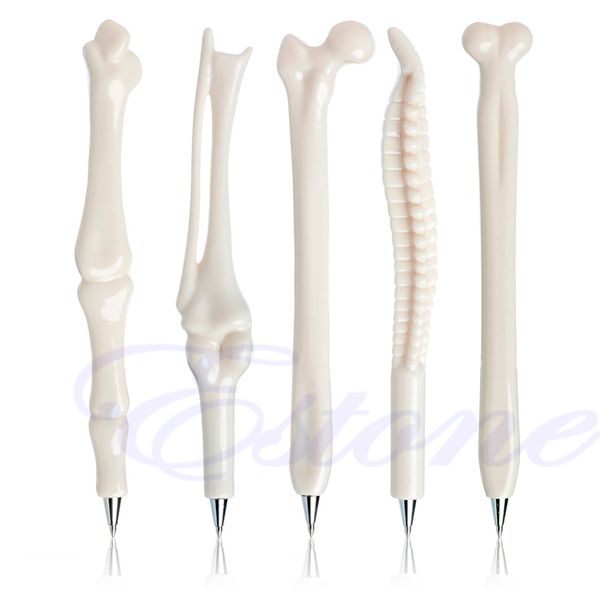 

ootdty 5pcs modish ball point pen bone shape radiographer nurse doctor teacher gift new, Blue;orange