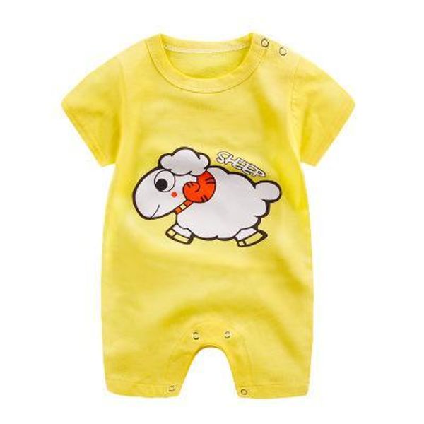 

summer new baby rompers short sleeve ee newborn infant baby boy girl one-piece fashion cartoon printed jumpsuit climbing clothes, Blue