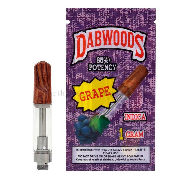 

DABWOODS Cartridges 1.0ml 0.8ml Ceramic Coils Vapes Carts Wood Mouthpiece Drips Falvor Packaging Bag Vaporizer Thick Oil Vapor Pen Atomizers