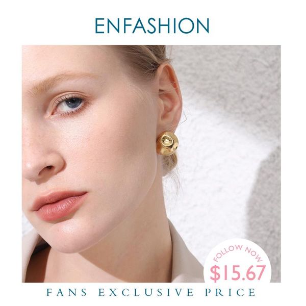

enfashion punk football hoop earrings for women gold color small circle ball molten hoops earings fashion jewelry aros e191103, Golden;silver