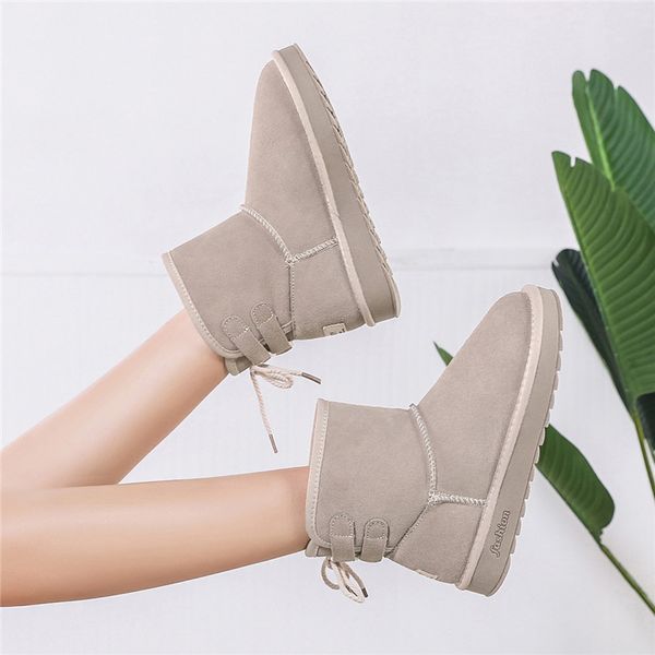 

genuine leather snow boots women platform fur winter ankle boots women ladies warm shoes botas mujer 2019, Black