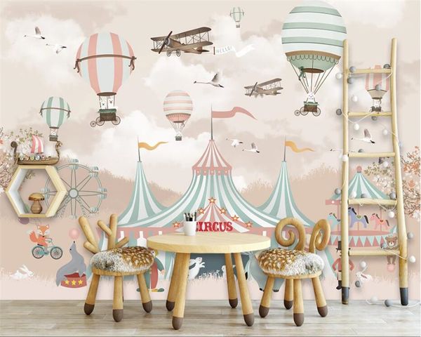 

custom wallpaper mural cartoon air balloon children room background wall 3d wallpaper papier peint mural 3d