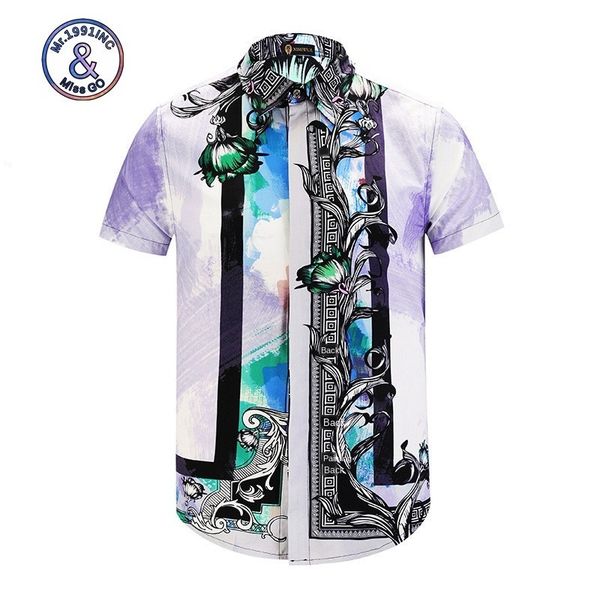 

mens designer short sleeve shirt smoke purple digital printing 3d short sleeve shirt, White;black