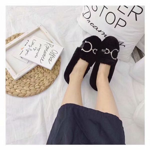 

зима новый ле-фу-фу обувь женская одежда износостойкие меха обувь лучшие дизайнер теплые ботинки, Black