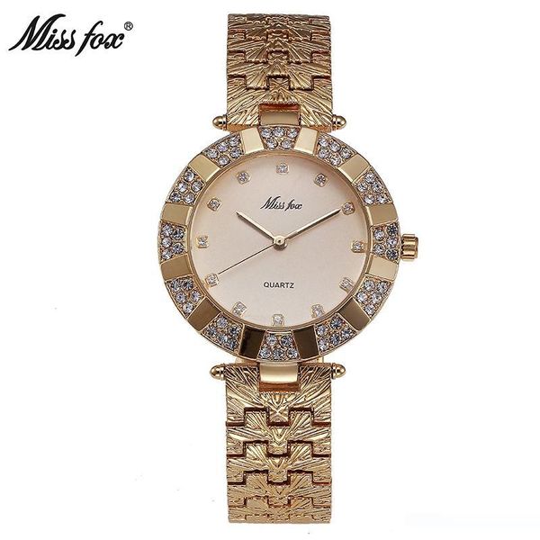 

miss fox women watch brand fashion casual ladies gold watch quartz simple clock relogio feminino reloj mujer montre femme gifts, Slivery;brown