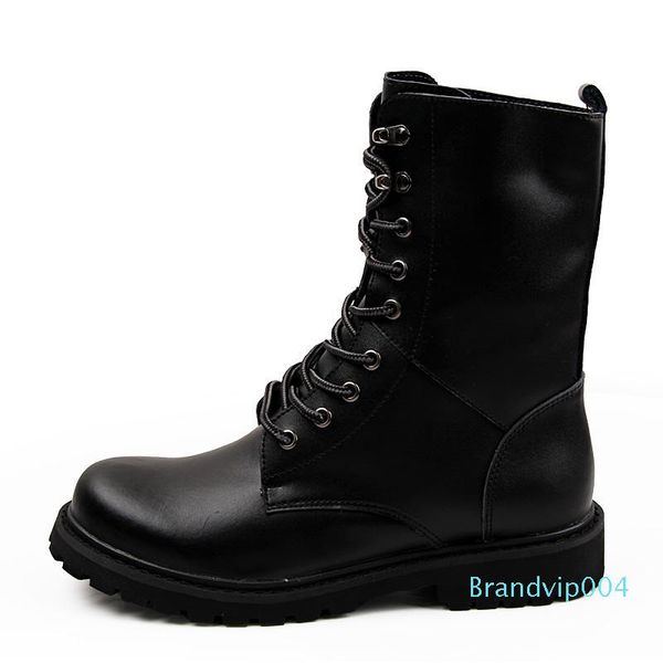 

men's moto boots outdoor mid-calf army boots men's leather military desert tactical boot shoe black combat boots