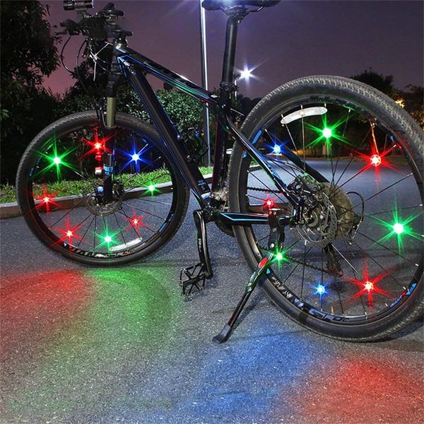 

6pcs bicycle wheel spoke lights bike light steel wire led battery waterproof anti shake bicycle lamp lantern rower