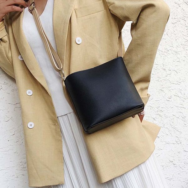 

женская сплошной цвет ведро сумка свободного покроя диагональ мода дикие милые сумки посыльного элегантный плечевой ремень сумка ведро