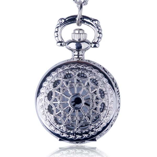 

retro small size spider webs pocket watch necklace pendant fashion jewelry watch gift, Slivery;golden