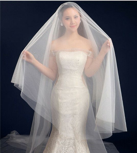 

white ivory wedding veils for bride beaded pearls bridal accessories 1.5m &5m1tier, Blue;gray