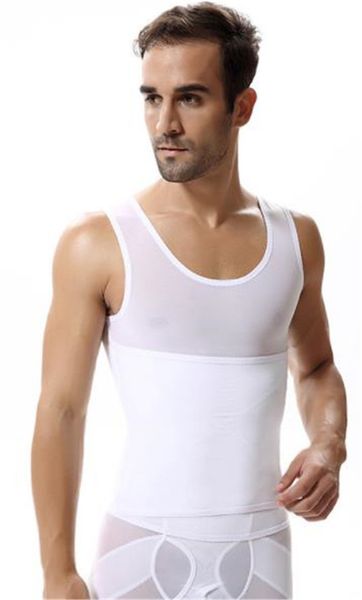 

Mens Slimming Buckle Body Shapers Fitness Skinny Vest Sexy Abdomen Tight Mens Underwear Shaping Vests New Arrival