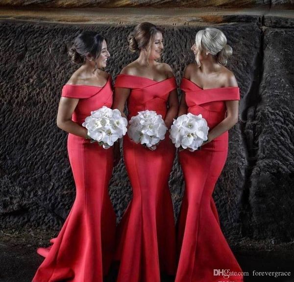 2019 vestido de dama de honra vermelho estiramento elástico jardim país formal festa de casamento convidado convidado de honra plus size personalizado feito