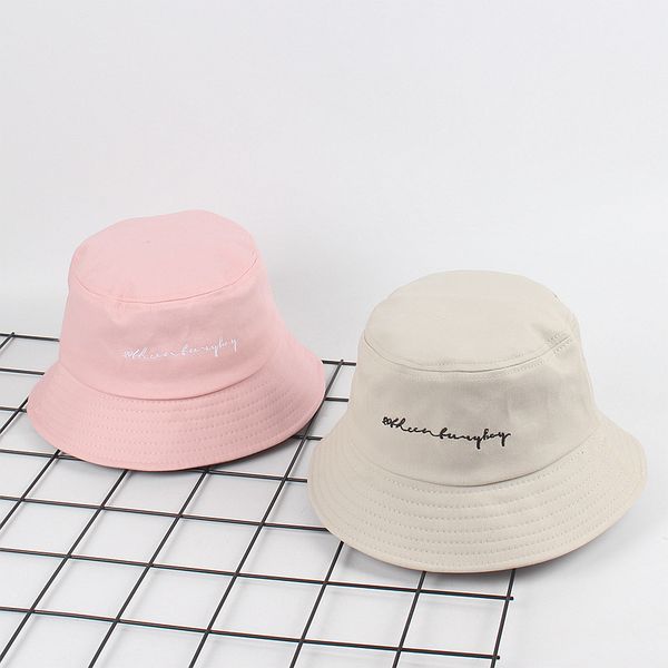 

summer wild simple visor outdoor sports street shoot couple fisherman hat men and women embroidery pot cap bucket hat beanies, Blue;gray