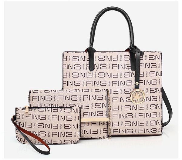 

мода женская сумка 2019 новый простой дизайн дикий сумка большая емкость из трех частей женская сумка оптом