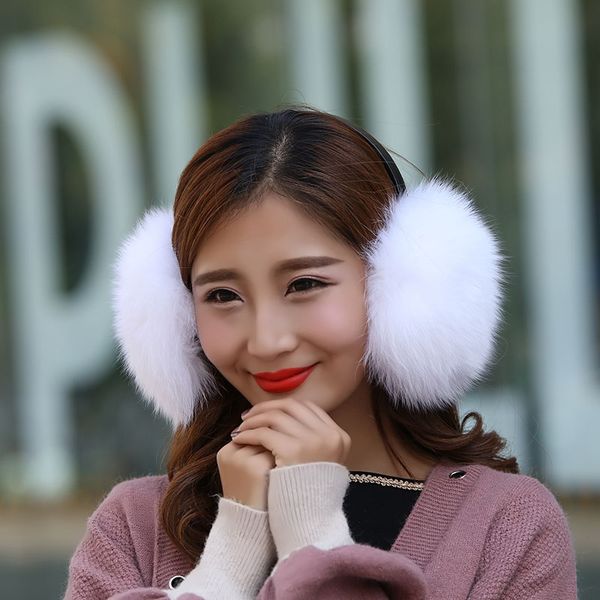 

rex fur winter women warm fur earmuffs girl's earlap ladie's plush ear muff, Blue;gray