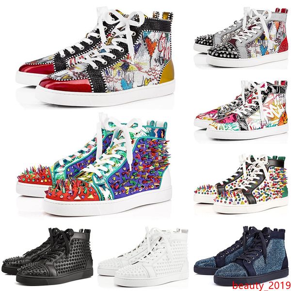 

fashion s luxury designer studded spikes flats casual shoes men women party lovers genuine leather sports sneakers des chaussures
