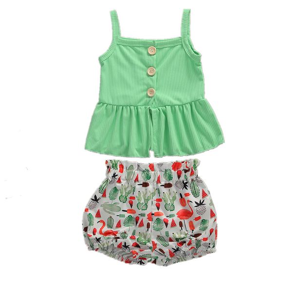

pudcoco лета младенца одежда 0-4y infant ребёнки одежда комплекты ruffles рукавов vest tops + цветочный принт шорты 2pcs костюмы, White