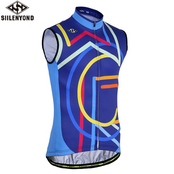 

siilenyond quick dry sleeveless cycling vest 2018 summer pro mountain bicycle bike clothing reflective cycling maillot ciclismo, Black