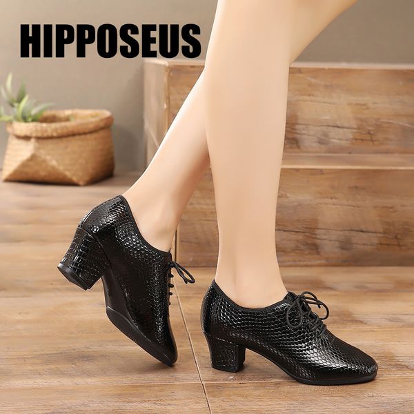 

modern dance shoes leather professional ballroom tango latin rubber sole for women/men/boys/girls 5cm square heels dancing shoes