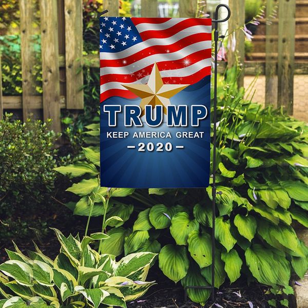 2019 Donald Trump For President 2020 Garden Flag 12x18 Inch Keep America Great Outdoor Funny Decorative Yard Lawn Flags Election Banner B61201 From