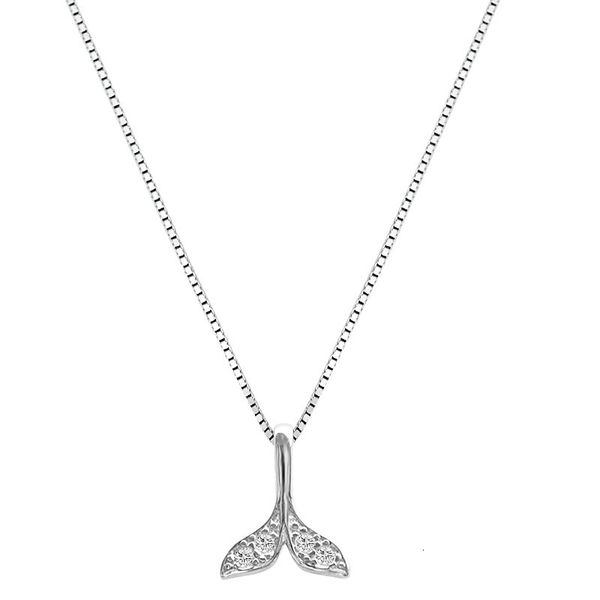 

romantic 925 sterling silver zircon mermaid tail necklaces for women girl clavicle chain choker gift