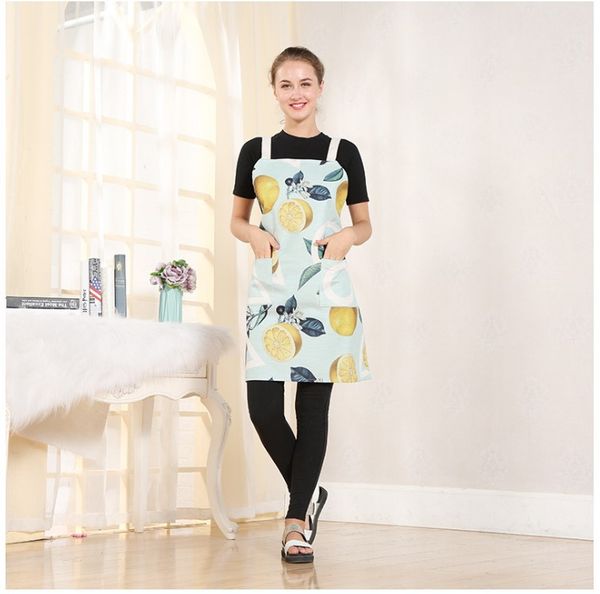 

creative cotton fruit print apron sleeveless work clothes woman apron kitchen tools