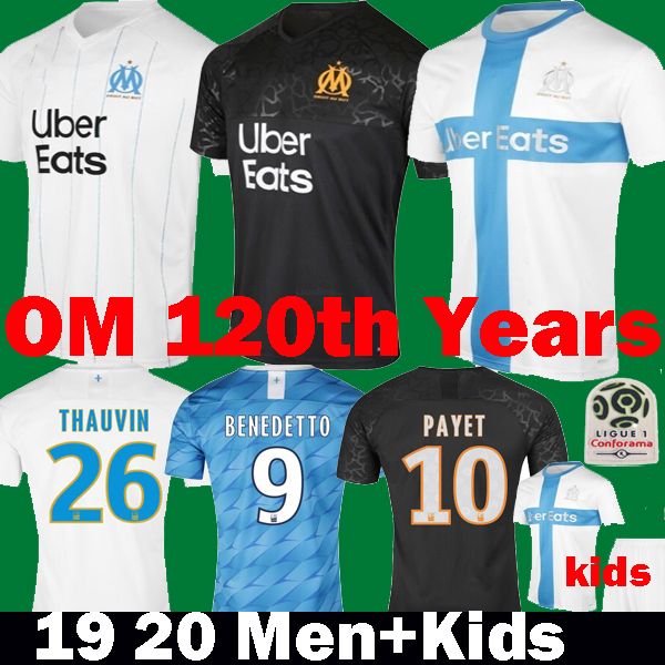 

20 21 olympique de marseille soccer jersey om jerseys 2020 2021 maillot de foot payet thauvin maillots de football shirt 120th anniversary, Black;yellow