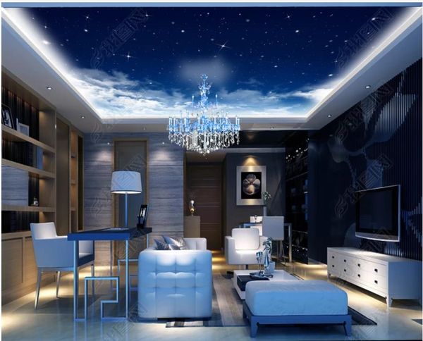

customized large 3d p wallpaper 3d ceiling murals wallpaper blue sky and white clouds beautiful romantic ktv bar zenith mural decor