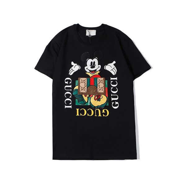 

20ss модели взрыва футболки мужчин и женщин с тем же самым способом печати с короткими рукавами черный белый хлопок футболка размер s-xxl, Blue