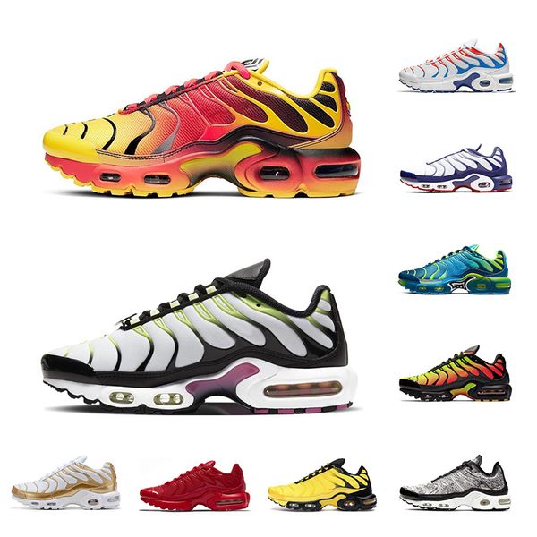 

running shoes tn plus for men women frequency pack fade chrome yellow scream green fade blue pink air grape sports sneakers