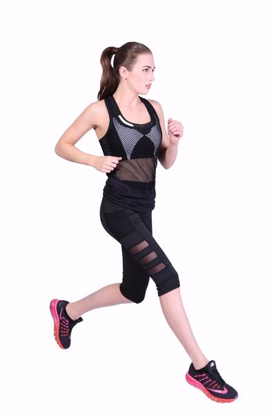 

wholesale-bikicoco 2017 sports trend leggings side pocket three sections of yoga leggings hip slim high waist woman shorts yoga, White;red