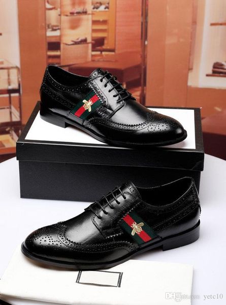 

20 мм мода Ѭоконе бѬенд мђжкой плае обђв кожа brogue еловек обђв поведневн, Black